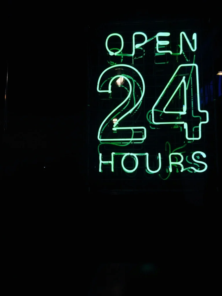 open 24 hours sign